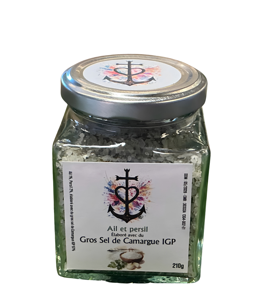 [POT-GRS-AP-210] Pot à Gros sel - Ail & Persil - 210g