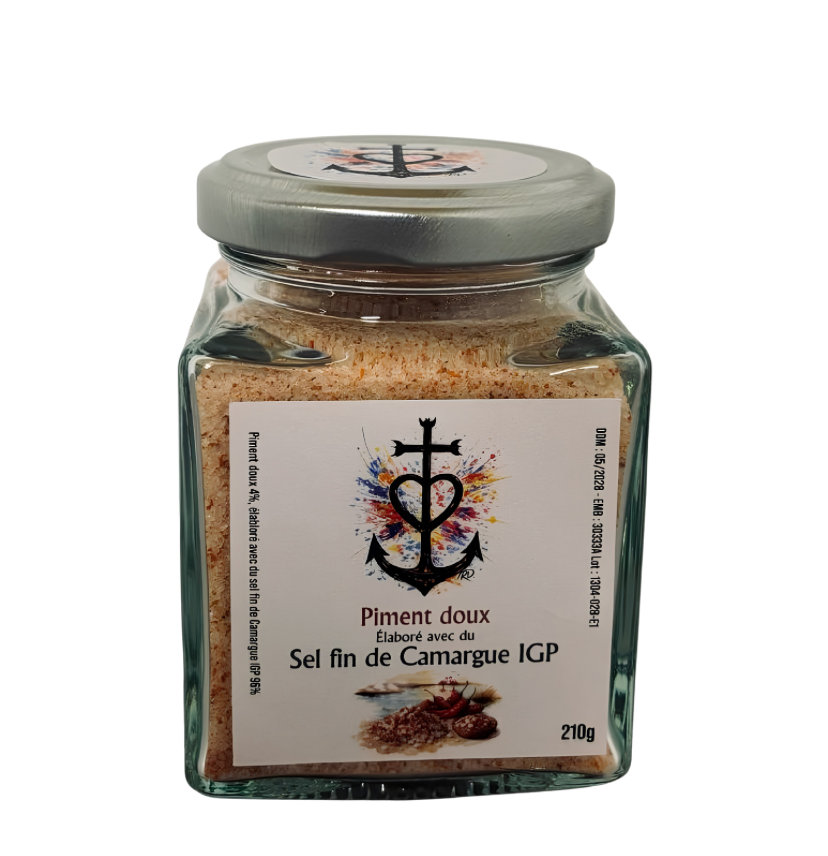 [POT-SEL-PIM-210] Pot à sel fin - Piment doux - 210g