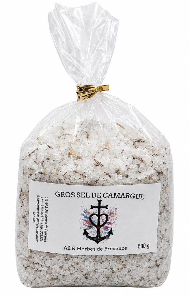 [SACH-GRS-AHP-500G] Sachet à Gros sel - Ail & Herbes de Provence - 500g